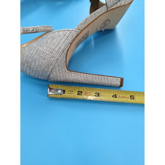 MICHAEL KORS D ORSAY GLITTERY OPEN TOE SANDAL NEW SIZE 9 - Picture 10 of 11
